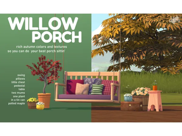 Maxis Match Willow Porch by leafmotif - The Sims 4 Custom Content