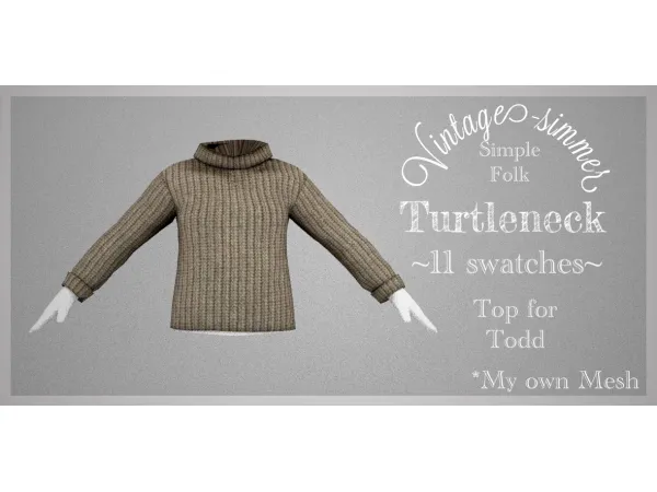 Alpha ˏˋTurtleneck ˎˊ Public realase December 11 simmer by Vintage - The Sims 4 Custom Content