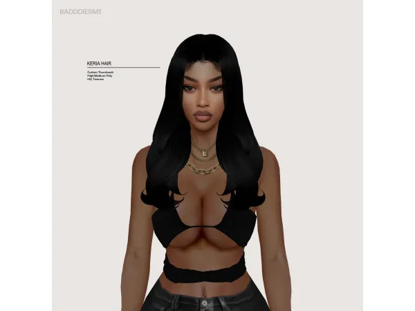 Maxis Match KERIA HAIR by BADDDIESIMS - The Sims 4 Custom Content