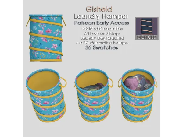 Mix Gisheld Laundry Hamper - The Sims 4 Custom Content