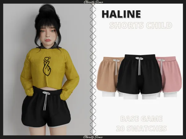 Alpha Haline Shorts Child - The Sims 4 Custom Content