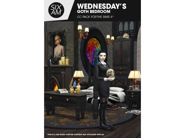 Maxis Match Wednesday Goth Bedroom by SIXAM CC - The Sims 4 Custom Content