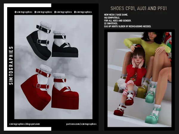 Alpha Shoes CF01 AU01 and PF01 - The Sims 4 Custom Content