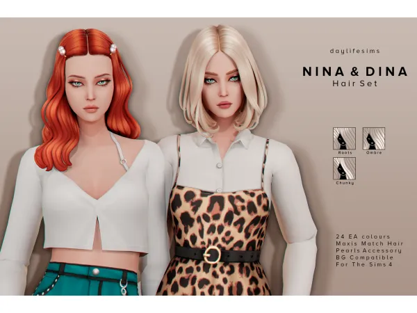 Maxis Match NINA DINA SET by simsfinds - The Sims 4 Custom Content