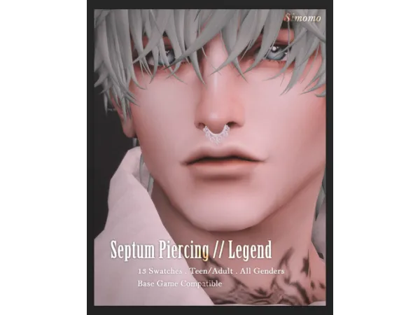 Maxis Match Legend Septum Piercing - The Sims 4 Custom Content