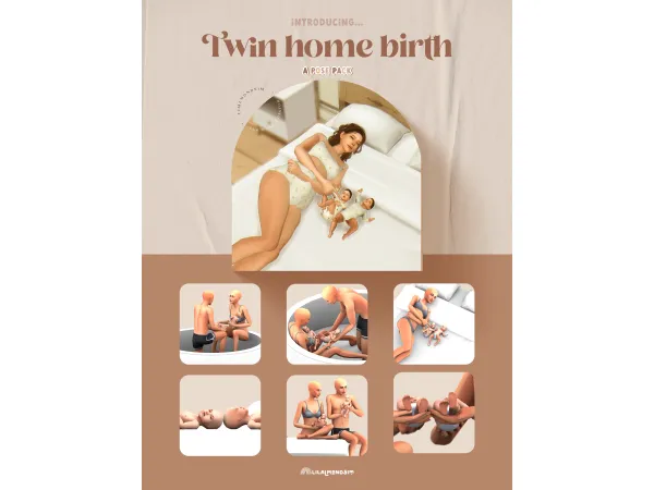Maxis Match Twin home birth - The Sims 4 Custom Content