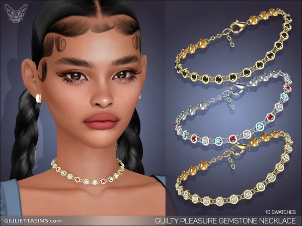 Alpha GUILTY PLEASURE GEMSTONE NECKLACE - The Sims 4 Custom Content