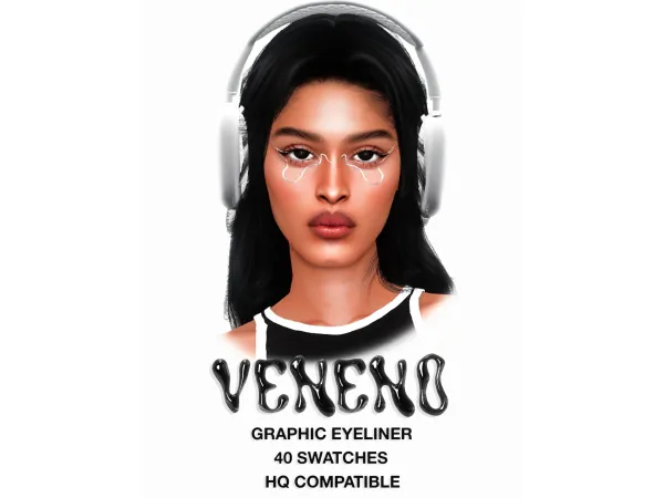 Alpha VENENO EYELINER by magbay - The Sims 4 Custom Content