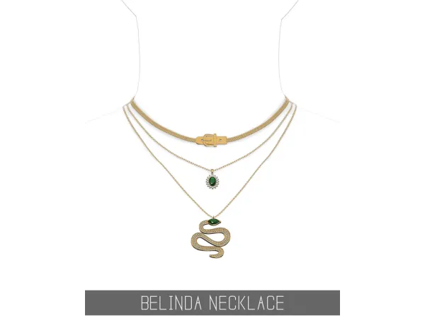 Alpha BELINDA NECKLACE by Simpliciaty - The Sims 4 Custom Content