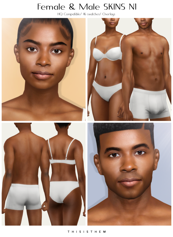 Alpha Skins Set N1 by thisisthem - The Sims 4 Custom Content