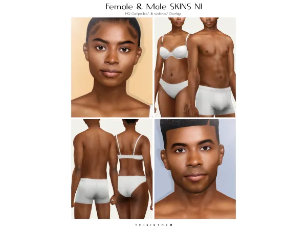 Alpha Skins Set N1 by ThisIsThem - The Sims 4 Custom Content