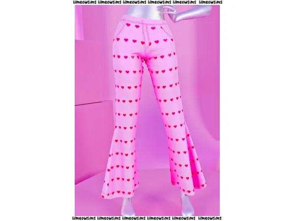 Alpha Heart Jeans by lilmeowsims - The Sims 4 Custom Content