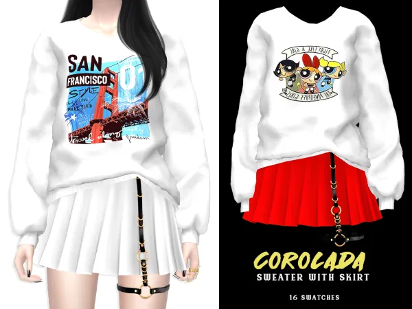 Alpha Corolada Sweater with Skirt - The Sims 4 Custom Content