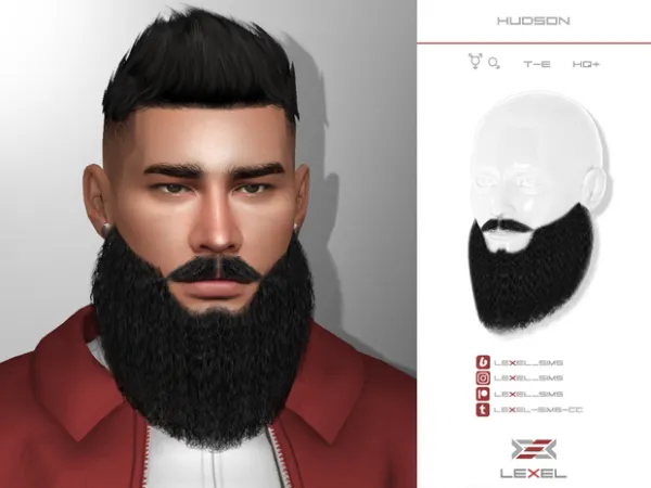 Alpha Hudson Beard by LexelSims - The Sims 4 Custom Content