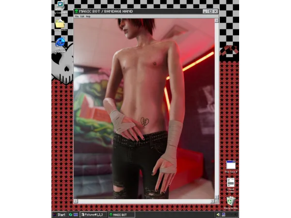 Alpha BANDAGE HAND - The Sims 4 Custom Content