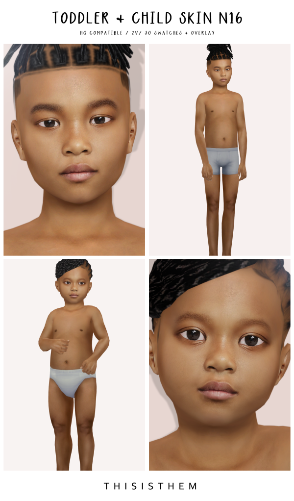 Alpha Toddler Child Skin N16 by thisisthem - The Sims 4 Custom Content