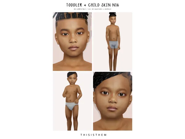 Alpha Toddler Child Skin N16 by ThisIsThem - The Sims 4 Custom Content