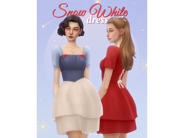 Maxis Match Snow White dress by Miiko - The Sims 4 Custom Content