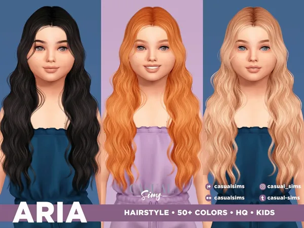 Alpha Aria Hairstyle for Children by Casual Sims - The Sims 4 Custom Content