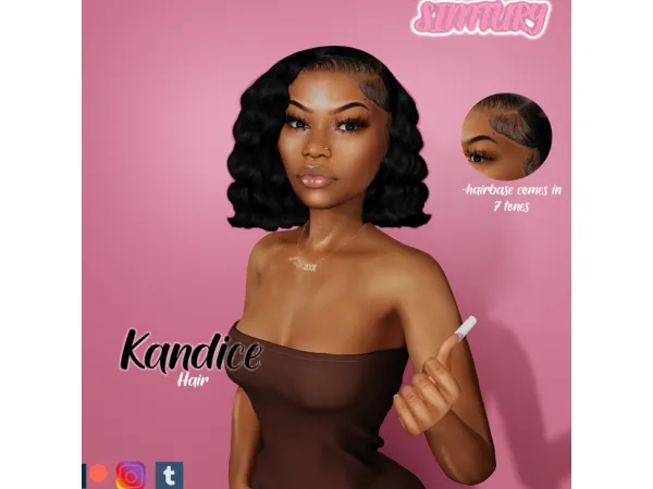 Alpha Kandice Jiya Hair by Simtury - The Sims 4 Custom Content