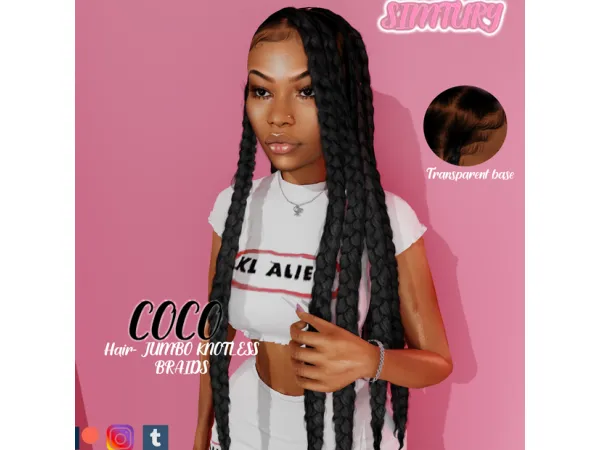 Alpha Coco Hair by Simtury - The Sims 4 Custom Content