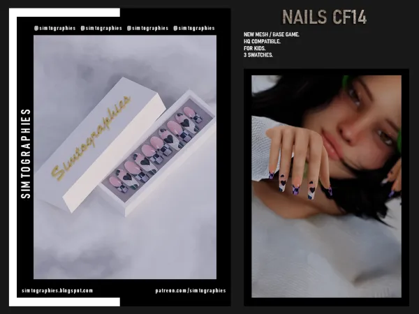 Alpha Nails CF14 - The Sims 4 Custom Content