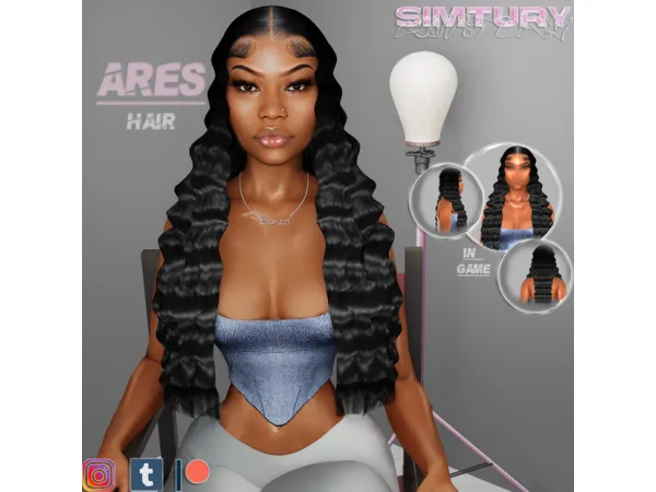Alpha Ares Hair by Simtury - The Sims 4 Custom Content