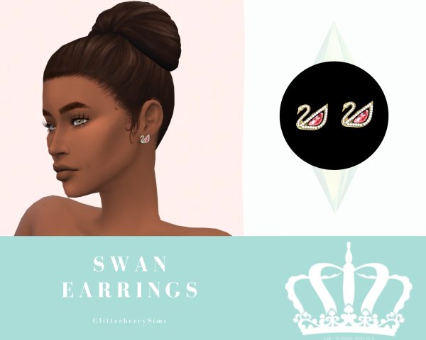 Mix Swan Earrings by simsfinds - The Sims 4 Custom Content