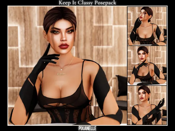 Alpha Pixanelle Keep It Classy Posepack - The Sims 4 Custom Content