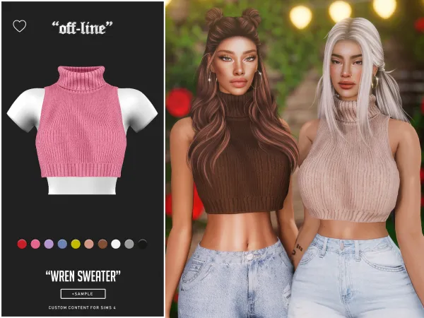 Alpha Off Line Wren Sweater (Sample) - The Sims 4 Custom Content
