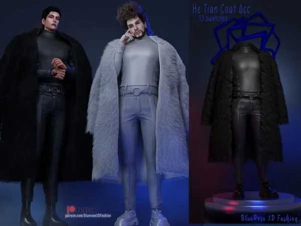 Alpha He Tian Coat Acc BRsims - The Sims 4 Custom Content