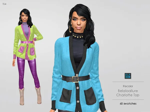 Alpha Belaloallure Charlotte Top RC - The Sims 4 Custom Content