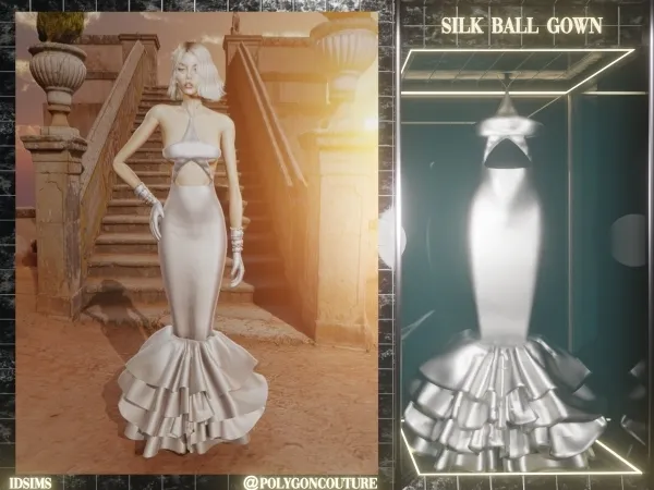 Alpha Silk Ball Gown Dress by polygoncouture - The Sims 4 Custom Content