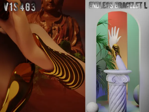 Alpha DYER X VISAGE Endless Bracelets L by v1s4g3 - The Sims 4 Custom Content