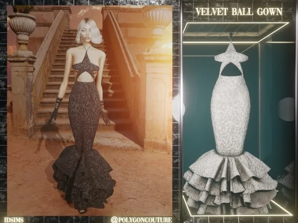 Alpha Velvet Ball Gown - The Sims 4 Custom Content