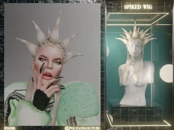 Alpha Spiked Wig - The Sims 4 Custom Content