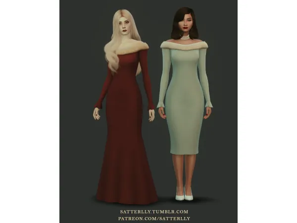 Maxis Match Dress Nicole by satterlly - The Sims 4 Custom Content