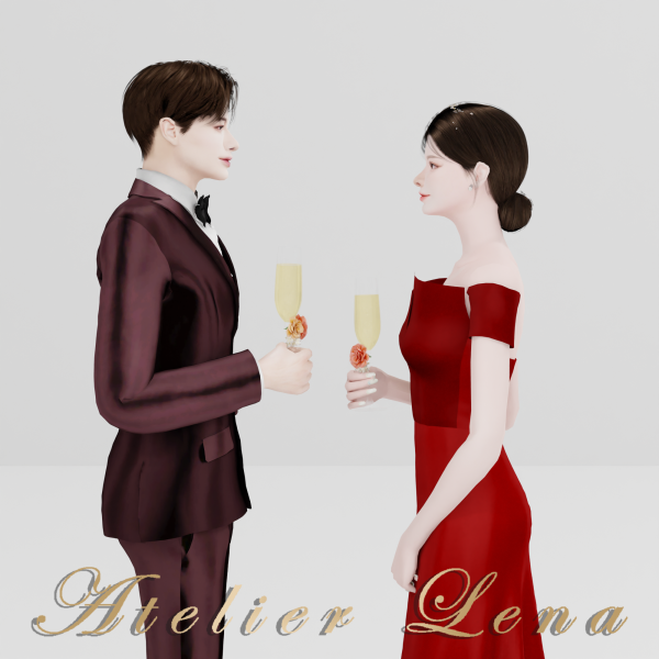 Mix [Atelier Lena] Party Champagne Pose Set by simsfinds - The Sims 4 Custom Content