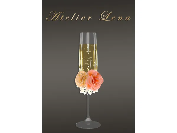 Alpha [Atelier Lena] Champagne Glass Acc Set by Atelier Lena - The Sims 4 Custom Content