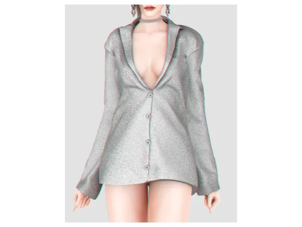 Alpha Milan Shiny Blazer by BackTrack - The Sims 4 Custom Content