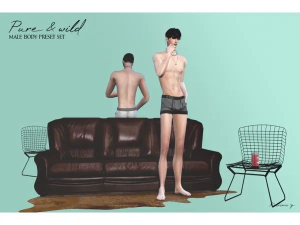 Pure Wild Male Body Preset Set Y by Katrina - The Sims 4 Custom Content