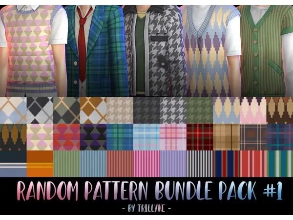 Mix Random Pattern Bundle Pack 1 by Trillyke - The Sims 4 Custom Content