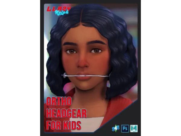 Maxis Match Orthodontist Headgear for Children (Braces) by llazyneiph - The Sims 4 Custom Content