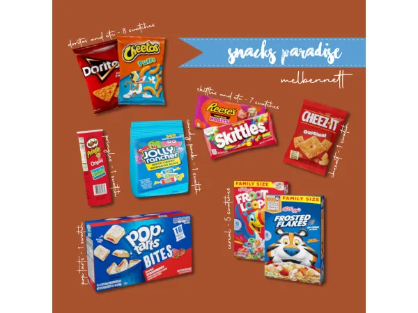 Alpha Snacks Paradise Collection - The Sims 4 Custom Content