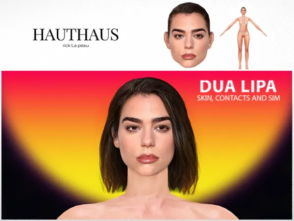 Alpha Dua Lipa Skin and Sim for (Super Real) by Hauthaus - The Sims 4 Custom Content