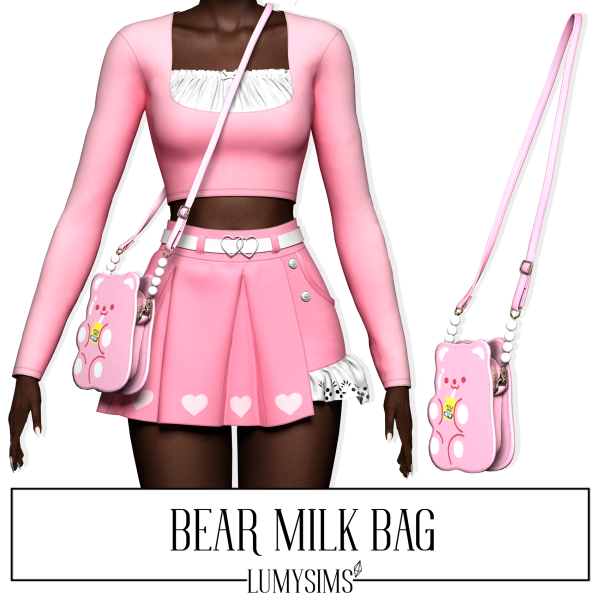 Alpha BEAR MILK BAG F by lumysims - The Sims 4 Custom Content
