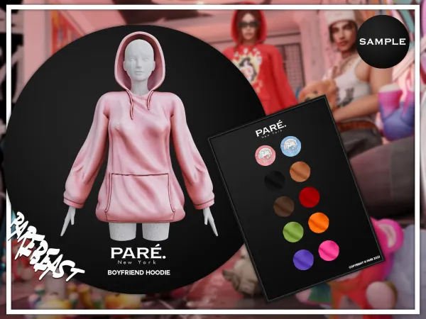Alpha PARE Boyfiend Hoodie (Sample) - The Sims 4 Custom Content