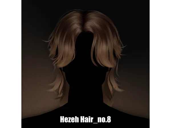 Alpha [Hezeh] Hair_No8 - The Sims 4 Custom Content