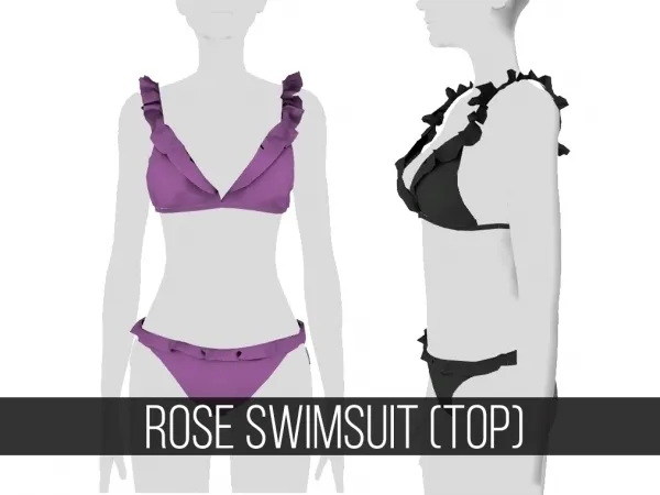 Alpha rose swimsuit (top) - The Sims 4 Custom Content