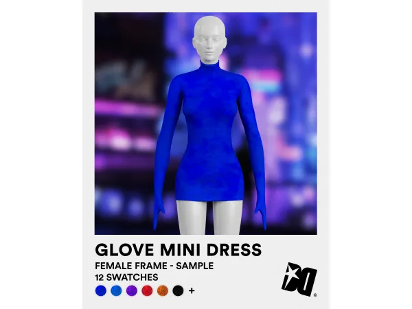 Alpha Glove Mini Dress SAMPLE by DECAYED - The Sims 4 Custom Content